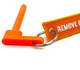 REMOVE BEFORE PEW-PEW blaze orange rifle range safety flag