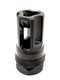 Liberty Precision Machine Eclipse Flash Hider 1/2X28 vertical view showing ports and muzzle details. LPM-2001