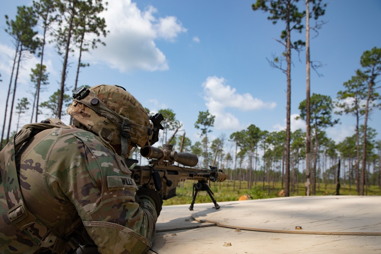 U.S. Army soldier with the Barrett Mk22 Precision Sniper Rifle that replaced the M2010