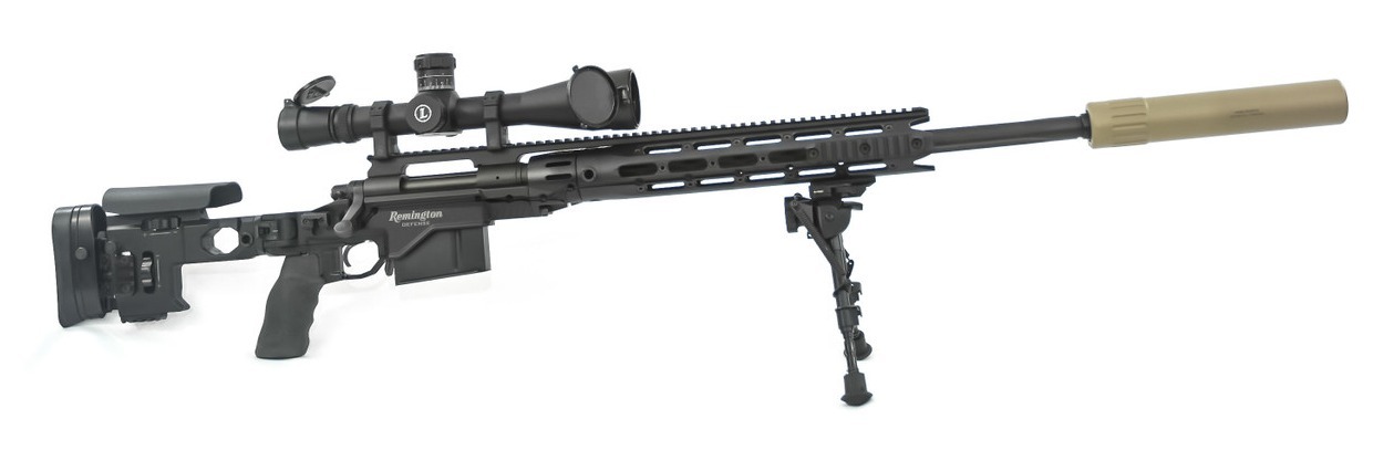 Full-length profile of the Remington M2010 Enhanced Sniper Rifle with folding RACS chassis