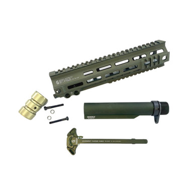 【実物】GEISSELE MK4 FEDERAL 10inch FBI HRT OD レイルハンドガード【超希少品】GREEN LE ガイズリー Eotech Trijicon トレポン M4 PTW Geissele ODG Federal Rail \"Big Green Kit\" with charging handle