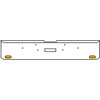 18 Inch 7-Gauge Chrome Plated Steel Texas Square Bumper Kit With Amber/Clear Lens With Bezels For Freightliner Classic 2002-2007