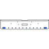 18 Inch 7-Gauge Chrome Plated Steel Texas Square Bumper Kit With Amber To Blue Aux Lights With Bezels And Visors For Freightliner Classic 2002-2007