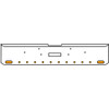 18 Inch 7-Gauge Chrome Plated Steel Texas Square Bumper Kit With Amber/Amber Lens With Bezels For Freightliner Classic 2002-2007