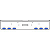 18 Inch 7-Gauge Chrome Plated Steel Texas Square Bumper Kit With Amber To Blue Aux Lights With Bezels And Visors For Freightliner Classic 2002-2007