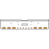 18 Inch 7-Gauge Chrome Plated Steel Texas Square Bumper Kit With Amber/Amber Lens With Bezels And Visors For Freightliner Classic 2002-2007