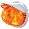 17 LED Dual Function Watermelon Marker Cab Light, Flush Mount W/ Visor - Amber LED / Dark Amber Lens