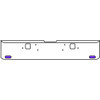 18 Inch 7-Gauge Chrome Plated Steel Texas Square Bumper Kit With Amber And Purple/Clear Lens With Bezels For Freightliner Classic 2002-2007