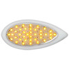 39 LED Turn Signal Teardrop Light W/ Bezel - Amber LED/ Clear Lens