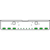 18 Inch 7-Gauge Chrome Plated Steel Texas Square Bumper Kit With Amber And Green/Clear Lens With Bezels For Freightliner Classic 2002-2007