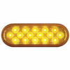 16 LED 6 Inch Oval Reflector Turn Signal Light Kit - Amber LED/ Amber Lens