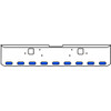 18 Inch 7-Gauge Chrome Plated Steel Texas Square Bumper Kit With Amber To Blue Aux Lights With Bezels And Visors For Freightliner Classic 2002-2007