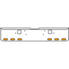 18 Inch 7-Gauge Chrome Plated Steel Texas Square Bumper Kit With Amber And White/Clear Lens With Bezels For Freightliner Classic 2002-2007