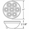 7 LED 4 Inch Round Reflector Turn Signal Light - Amber LED/ Clear Lens
