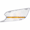 Chrome Plastic Air Intake Grill, Driver Side W/ 19 LED Light Bar - Amber LED/ Clear Lens For Peterbilt 579