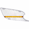 Chrome Plastic Air Intake Grill, Passenger Side W/ 24 LED GloLight Bar - Amber LED/ Amber Lens For Peterbilt 579