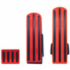 Anodized Aluminum Red Pedal Set W/ Black Rubber Inserts For Kenworth W900L, T800, T600