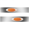 Stainless Steel Sleeper Extension Panels W/ 2 P1 Amber/Amber LEDs For Kenworth T660, T800, W900