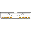 18 Inch 7-Gauge Chrome Plated Steel Texas Square Bumper Kit With Amber And White/Clear Lens With Bezels And Visors For Freightliner Classic 2002-2007