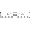 18 Inch 7-Gauge Chrome Plated Steel Texas Square Bumper Kit With Amber And White/Clear Lens With Bezels And Visors For Freightliner Classic 2002-2007