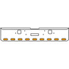 18 Inch 7-Gauge Chrome Plated Steel Texas Square Bumper Kit With Amber And White/Clear Lens With Bezels For Freightliner Classic 2002-2007