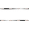Stainless Steel Sleeper Panels W/ 8 P1 Amber/Clear LEDs For Kenworth W900L W/ 72 Inch Sleeper