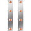 Stainless Steel Front Panels For 13 Inch Air Cleaner W/ P3 Amber LEDs For Kenworth W900B, W900L