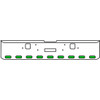 22 Inch 10-Gauge Chrome Plated Steel Texas Square Bumper Kit With Amber And Green/Clear Lens With Bezels For Freightliner Classic 2002-2007