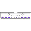 22 Inch 10-Gauge Chrome Plated Steel Texas Square Bumper Kit With Amber And Purple/Clear Lens With Bezels For Freightliner Classic 120, 132 Xl 2002-2007