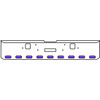 22 Inch 10-Gauge Chrome Plated Steel Texas Square Bumper Kit With Amber And Purple/Clear Lens With Bezels For Freightliner Classic 2002-2007