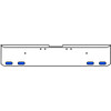 20 Inch Chrome Texas Square Rolled End Bumper With 4 Oval Dual Function Auxiliary Amber To Blue Lights For Freightliner Classic 2002-2007