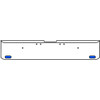 20 Inch Chrome Texas Square Rolled End Bumper With 2 Oval Dual Function Auxiliary Amber To Blue Lights For Freightliner Classic 2002-2007