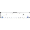 22 Inch Chrome Texas Square Rolled End Bumper With 2 Oval Dual Function Auxiliary Amber To Blue Lights 10-2 Inch Round, And For Freightliner Classic 2002-2007