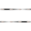 4 Inch Stainless Steel Sleeper Panels W/ 8 P1 Amber/Clear LEDs For Kenworth W900B, W900L