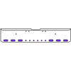 22 Inch Chrome Texas Square Rolled End Bumper With 6 Oval Dual Function Auxiliary Amber To Purple Lights 6-2 Inch Round, And For Freightliner Classic 2002-2007