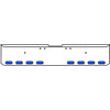 22 Inch Chrome Texas Square Rolled End Bumper With 8 Oval Dual Function Auxiliary Amber To Blue Lights For Freightliner Classic 2002-2007
