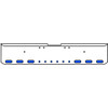22 Inch Chrome Texas Square Rolled End Bumper With 6 Oval Dual Function Auxiliary Amber To Blue Lights 6-2 Inch Round, And For Freightliner Classic 2002-2007
