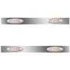 38 Inch Stainless Steel Sleeper Panels W/ 4 P1 Amber/Clear LEDs For Kenworth T800, W900 Aerocab