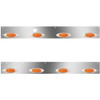 Stainless Steel Cab Panels W/ 8 P1 Amber/Amber LEDs, Block Heater Plug For Kenworth T800, W900