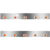 Stainless Steel Cab Panels W/ 10 P3 Amber/Amber LEDs, Block Heater Plug For Kenworth T800, W900