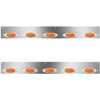 Stainless Steel Cab Panels W/ 10 P1 Amber/Amber LEDs For Kenworth T800, W900