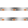 Stainless Steel Day Cab Panels W/ 6 P1 Amber/Amber LEDs For Kenworth T800, W900