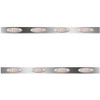 62 Inch Stainless Steel Sleeper Panels W/ 8 P1 Amber/Clear LEDs For Kenworth T660, T800, W900