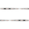 72 Inch Stainless Steel Sleeper Panels W/ 12 P1 Amber/Clear LEDs For Kenworth T800, W900