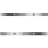 62 Inch Stainless Steel Sleeper Panels W/ 10 Round 2 Inch Amber/Clear LEDs For Kenworth T800, W900