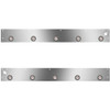 Stainless Steel Day Cab Panels W/ 10 - 2 Inch Amber/Clear LEDs, Dual Step Lights For Kenworth T800, W900