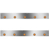 Stainless Steel Day Cab Panels W/ 10 Round 2 Inch Amber/Amber LEDs For Kenworth T800, W900