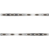 72 Inch Stainless Steel Sleeper Panels W/ 12 P1 Amber/Smoked LEDs For Kenworth T660, T800, W900