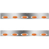 Stainless Steel Day Cab Panels W/ 10 P1 Amber/Amber LEDs For Kenworth T800, W900