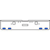 20 Inch Chrome Texas Square Rolled End Bumper Kit With Center Tow And Hook Holes, 4 Oval Amber-Blue Dual Revolution Lights Without Visor For Freightliner Classic 120/132 Xl